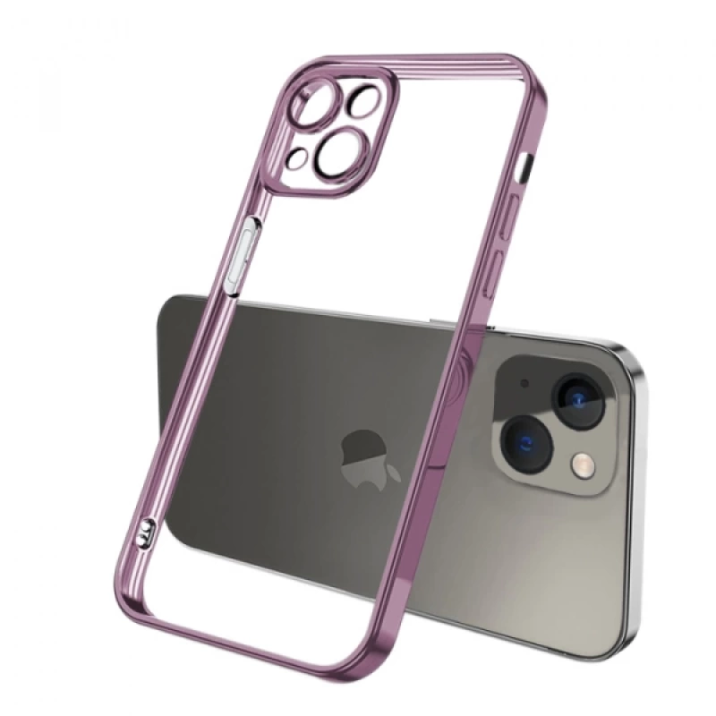 ALLY Fashion Series iPhone 13 6.1inç Kılıf Renkli Kenar Lazer Çerçeveli Silikon Kılıf