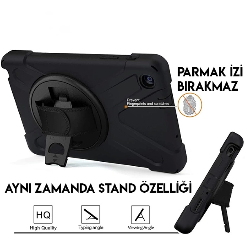 Ally Galaxy Tab  P200-P205 3 Katmanlı Standlı Zırh Kılıf-Shockproof