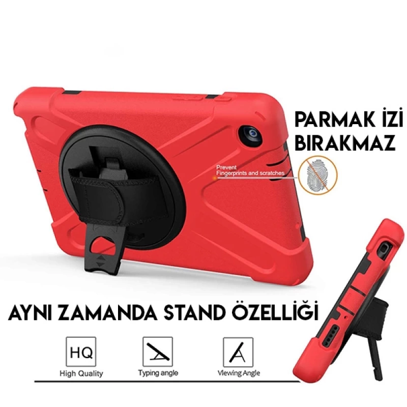 Ally Galaxy Tab  P200-P205 3 Katmanlı Standlı Zırh Kılıf-Shockproof