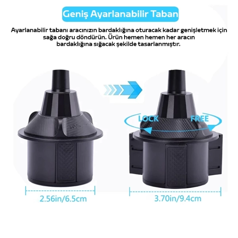 ALLY HS-P05 Universal Araç İçi Telefon Tutucu - Yemek Masası