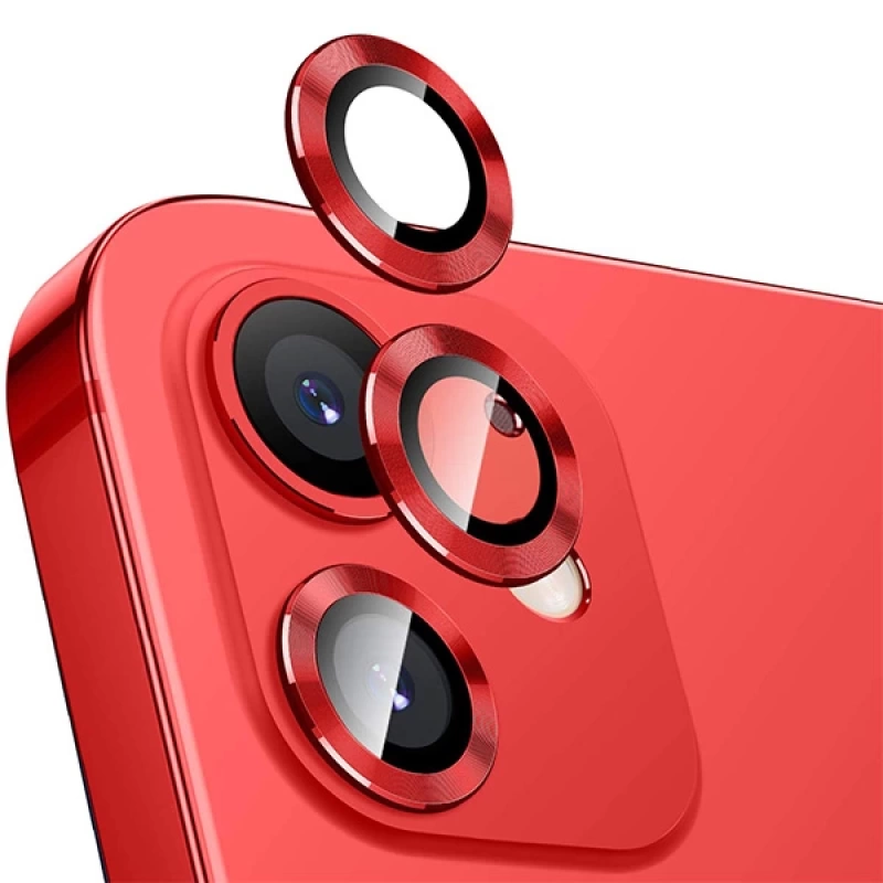 ALLY İphone 12 - 12 Mini 3D Metal Çerçeveli Kamera Lens Koruyucu