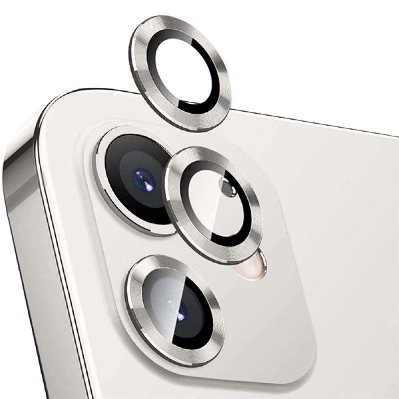 ALLY İphone 12 - 12 Mini 3D Metal Çerçeveli Kamera Lens Koruyucu