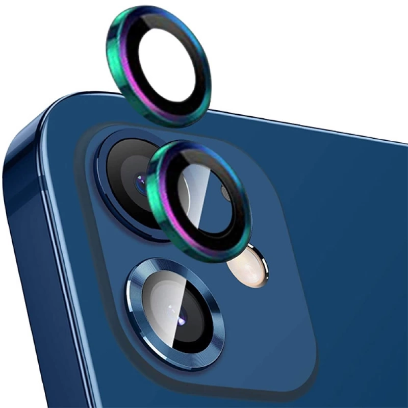 ALLY İphone 12 - 12 Mini 3D Metal Çerçeveli Kamera Lens Koruyucu