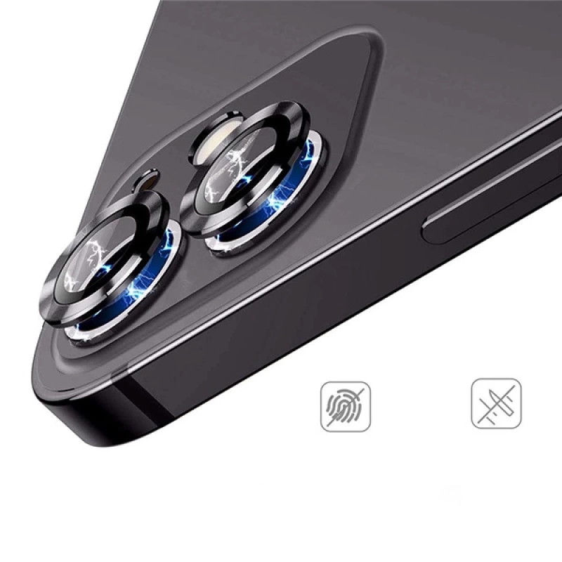 ALLY İphone 12 - 12 Mini 3D Metal Çerçeveli Kamera Lens Koruyucu