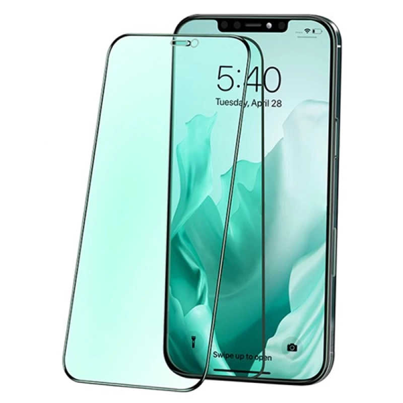 ALLY İPhone 12 Mini 5.4 Anti -Blue Green Light Göz Korumalı Tempered Full Ekran Koruyucu