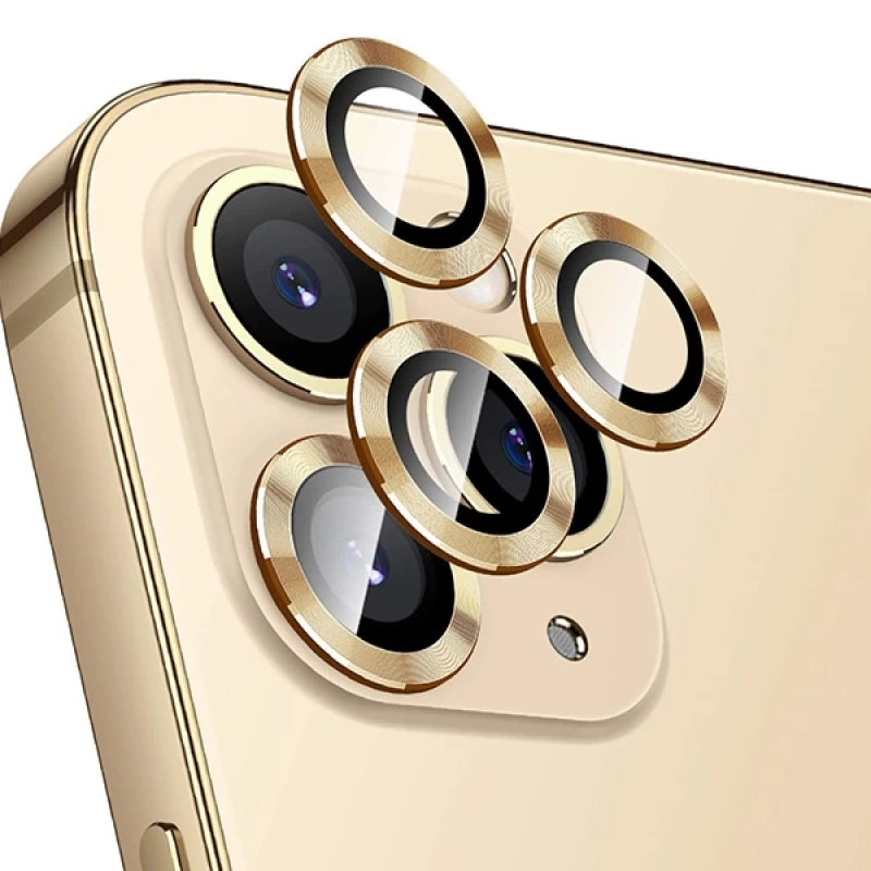 ALLY İphone 12 Pro 3D Metal Çerçeveli Kamera Lens Koruyucu