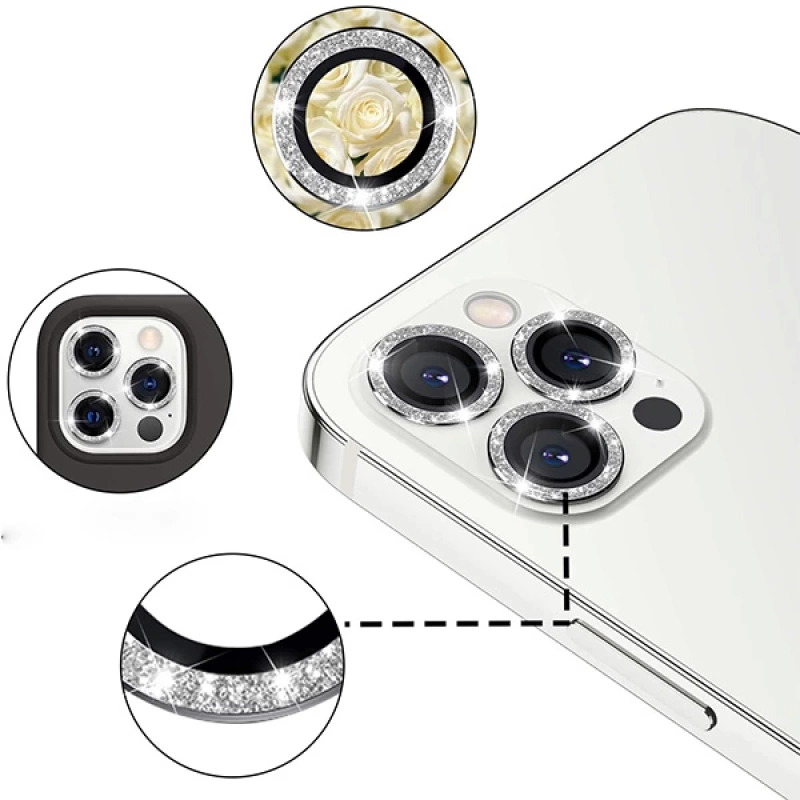 ALLY İphone 12 Pro 3D Metal Çerçeveli Kamera Lens Koruyucu