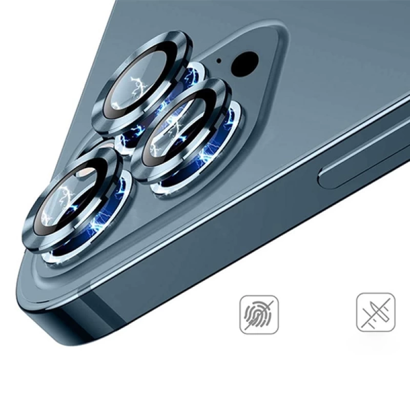 ALLY İphone 12 Pro 3D Metal Çerçeveli Kamera Lens Koruyucu