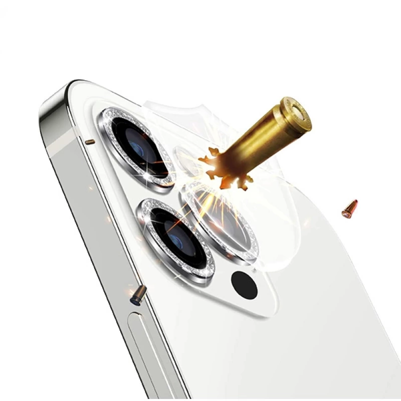 ALLY İphone 12 Pro 3D Metal Çerçeveli Kamera Lens Koruyucu