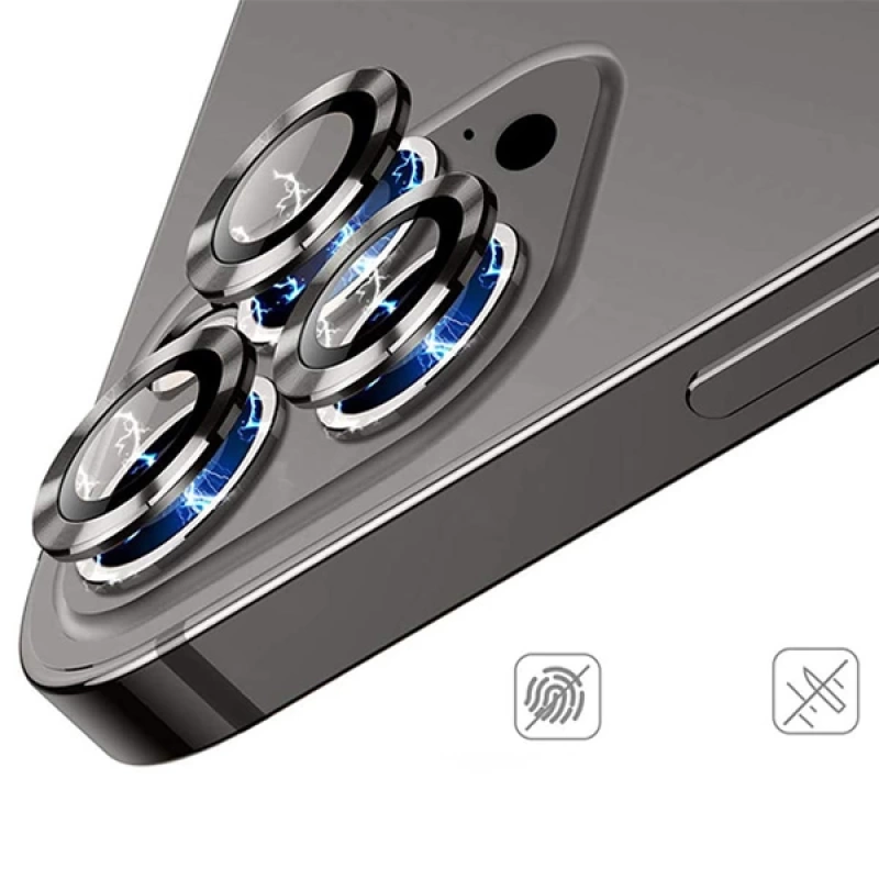 ALLY İphone 12 Pro 3D Metal Çerçeveli Kamera Lens Koruyucu