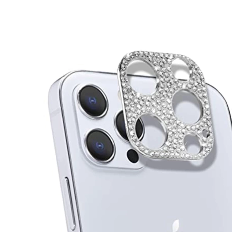 ALLY İPhone 12 Pro Kamera Koruyucu Lens Diamond Taş İşlemeli