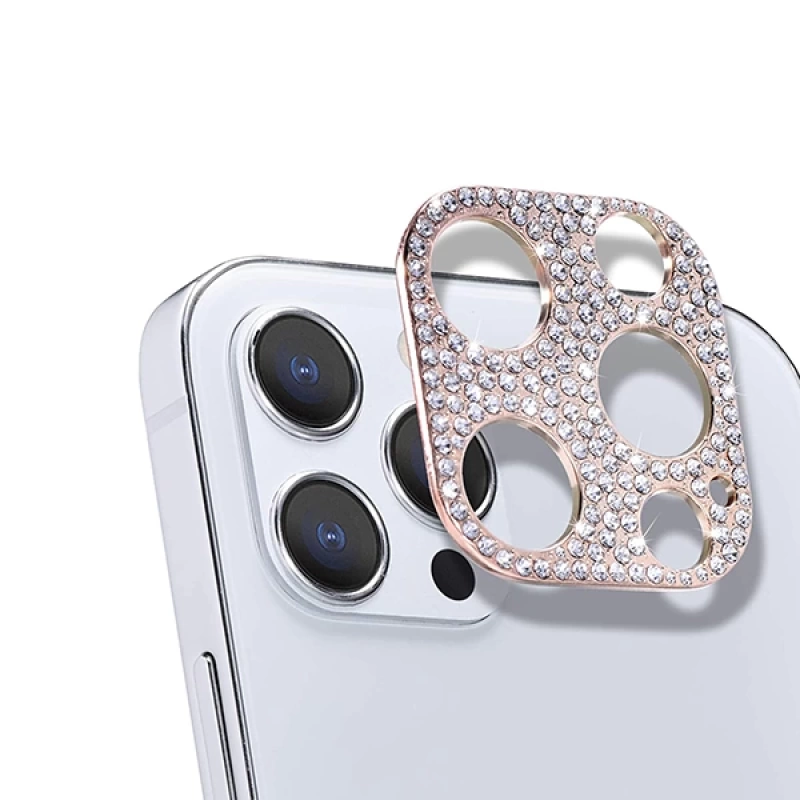 ALLY İPhone 12 Pro Kamera Koruyucu Lens Diamond Taş İşlemeli