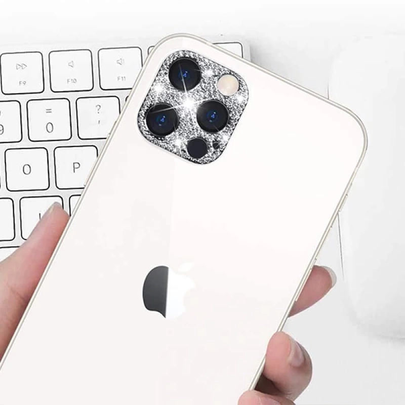 ALLY İPhone 12 Pro Kamera Koruyucu Lens Diamond Taş İşlemeli