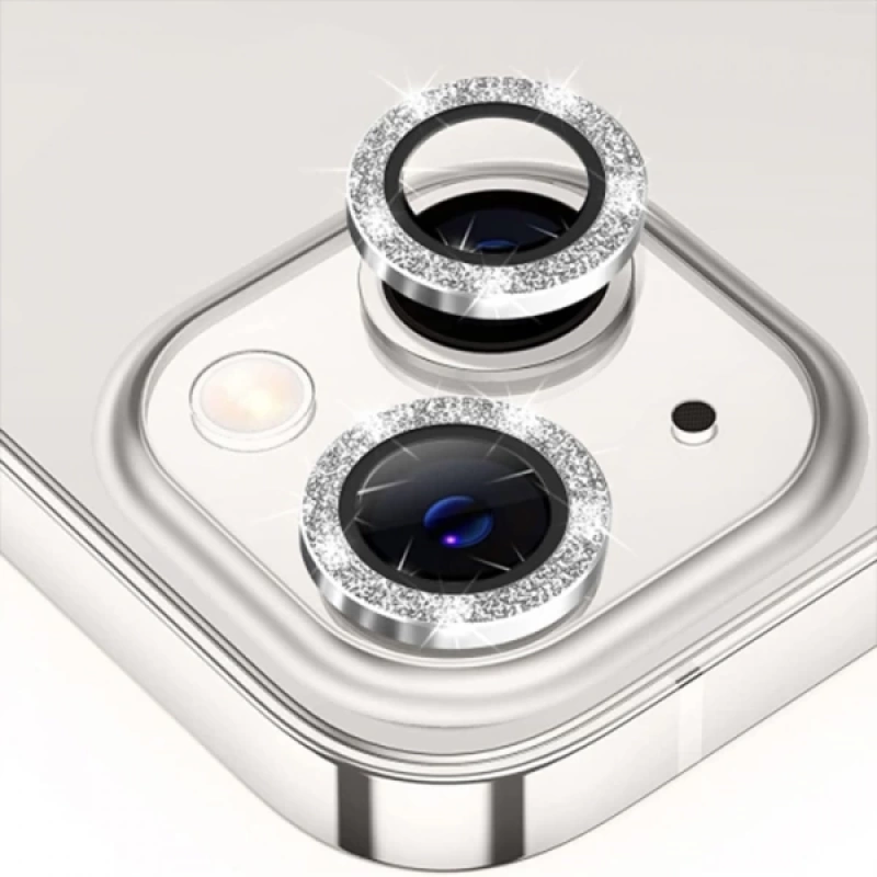 ALLY iPhone 14-14 Plus Diamond Taş İşlemeli Alüminyum Alaşımlı Kamera Lens Koruyucu