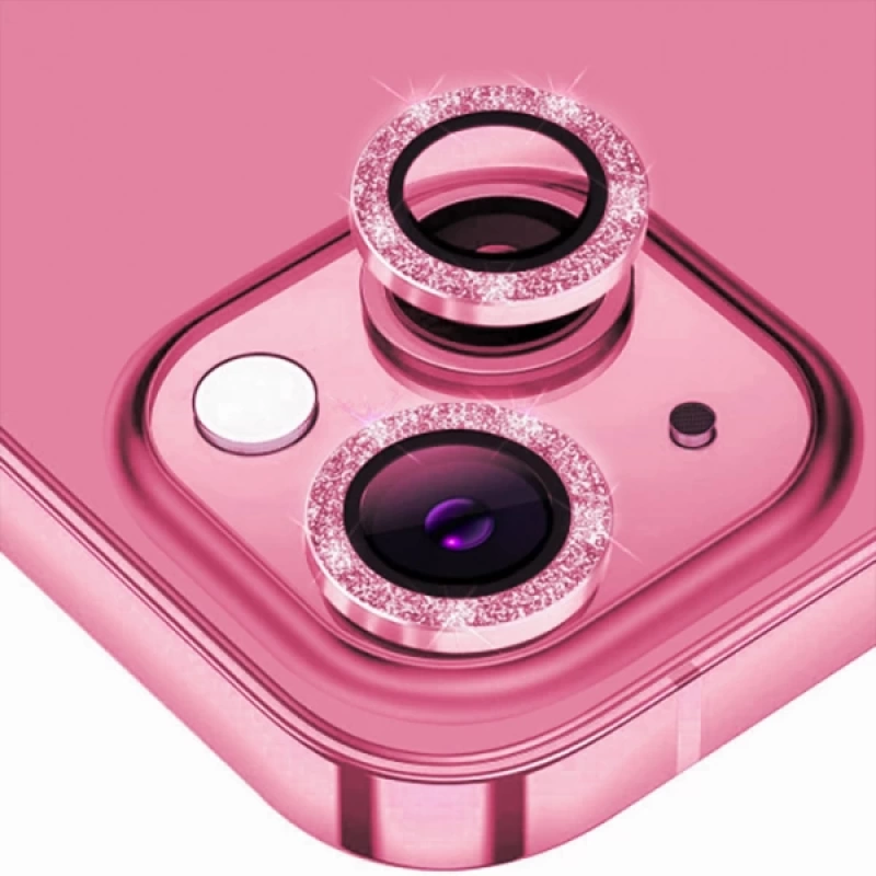 ALLY iPhone 14-14 Plus Diamond Taş İşlemeli Alüminyum Alaşımlı Kamera Lens Koruyucu