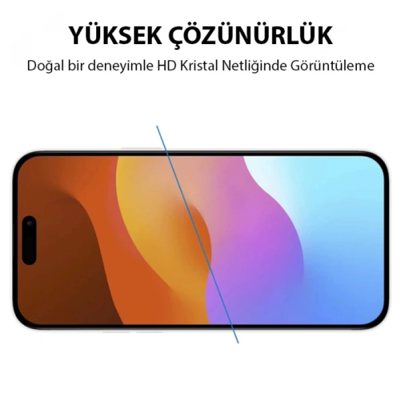 Ally iPhone 15 Full Glue Tempered Kırılmaz Cam Ekran Koruyucu