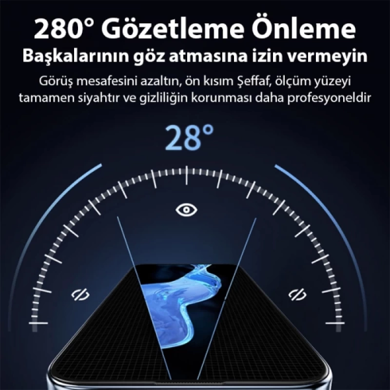 ALLY İPhone 15 Plus 3D Full Privacy Gizlilik Cam Ekran Koruyucu Anti-Spy