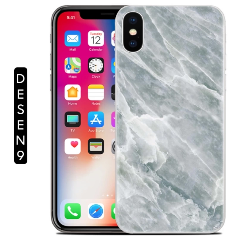 Ally İphone X Xs Mermer Desenli Soft Silikon Kılıf