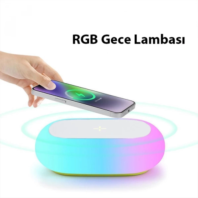 ALLY K31 Kablosuz Şarj Cihazı RGB Gece Lambası