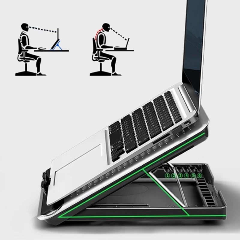 ALLY MC Q5 Ayarlanabilir Laptop-Notebook Stand Soğutuculu 2 Usb Çıkışlı