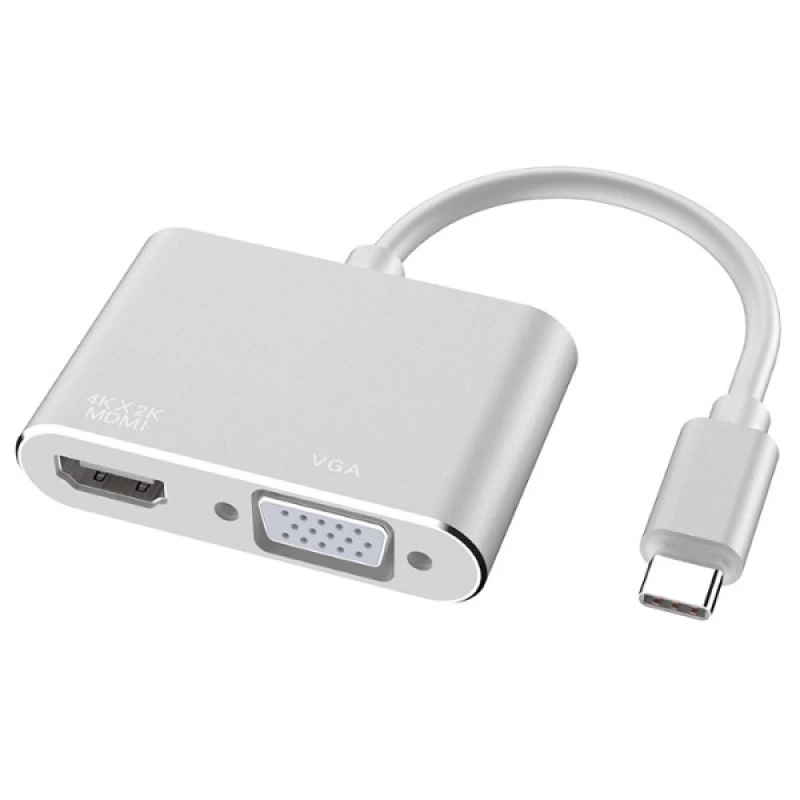 Ally Multiport Usb Type C To HDMİ+VGA HUB Çevirici Adaptör