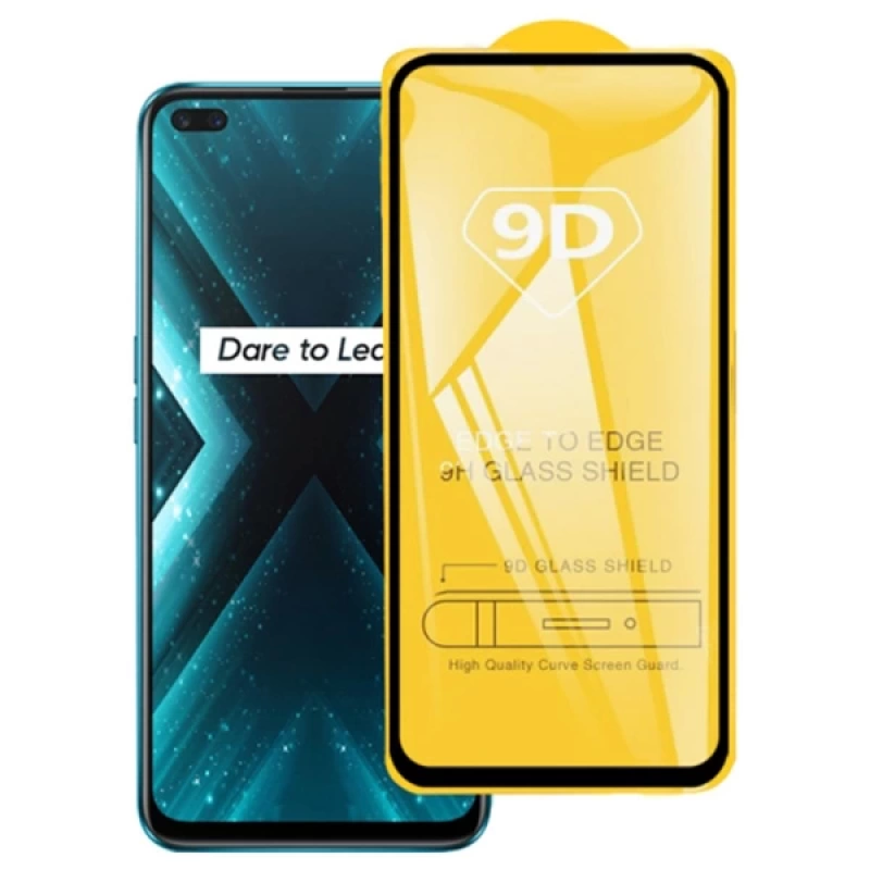 ALLY OPPO Realme 6 Pro 9D Full Glue Tempered Cam Ekran Koruyucu