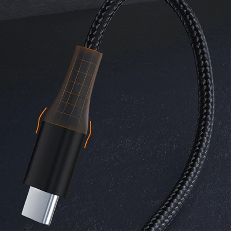 ALLY PD 100W 5A Hızlı Şarj Usb Type-C Kablo 1Metre Kevlar Kablo