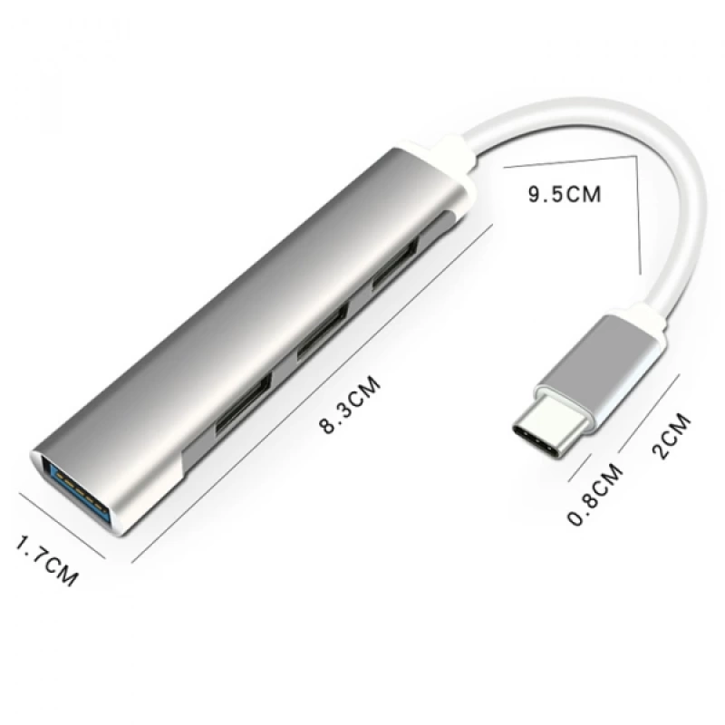 Ally S-803 4in1 Type-C to 4x USB3.0 HUB Çoğaltıcı Çevirici Dönüştürücü Adaptör