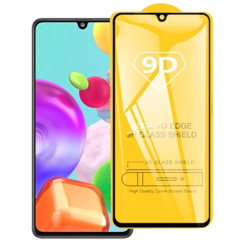 ALLY SM Galaxy A41 9D Full Glue Tempered Cam Ekran Koruyucu