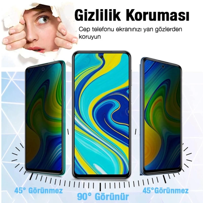 ALLY SM Galaxy M31S 3D Full Privacy Gizlilik Tempered Cam Ekran Koruyucu