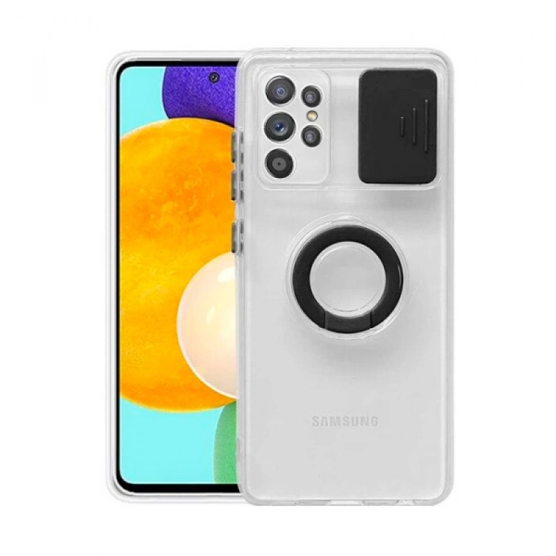 Ally SM Galaxy S21 Ultra S30 Ultra Kılıf Sürgülü Kamera Lens Korumalı Yüzük Standlı Silikon Kılıf