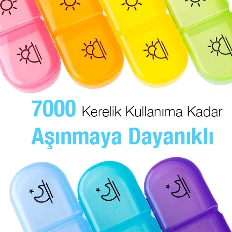 Ally Taşınabilir 7 Günlük Haftalık Hap İlaç Vitamin Saklama Kutusu Kabı