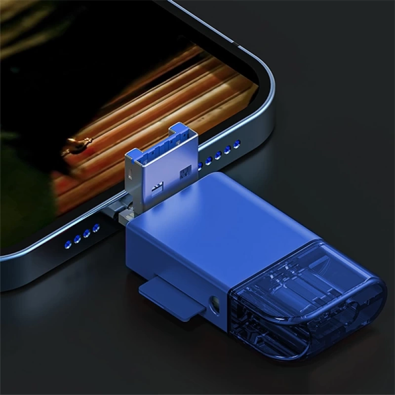 ALLY USB 3.0+Type-c+Lightning Sd Kart Okuyucu - Hızlı Card Reader