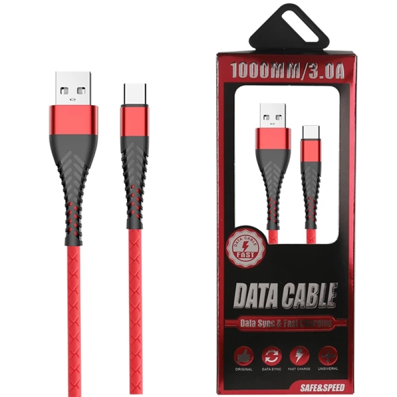 Ally Usb Type-C 3.0a Hızlı Şarj Usb Kopmaz 1 Metre Kablo