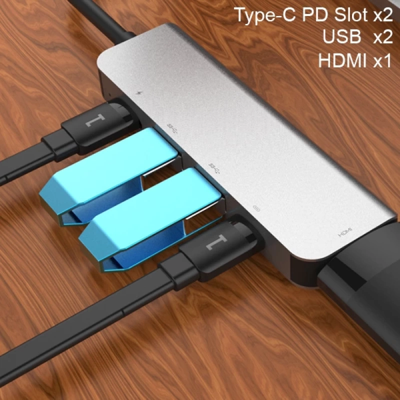 Ally Usb (Type-C to 5in1  Hdtv 2xUSB+2x PD) Hub Adaptör Çoklayıcı