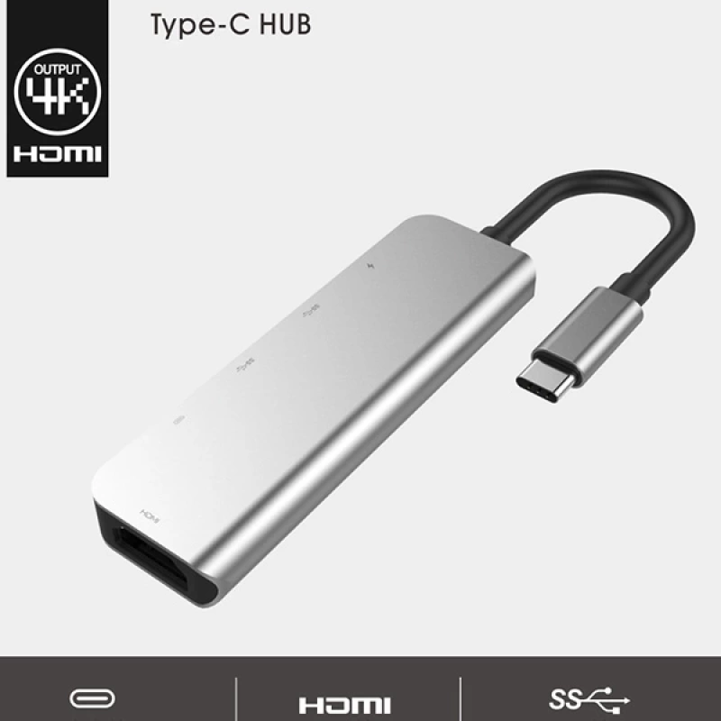 Ally Usb (Type-C to 5in1  Hdtv 2xUSB+2x PD) Hub Adaptör Çoklayıcı