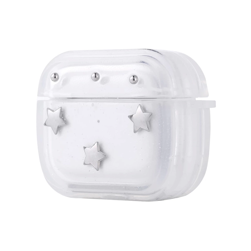 Apple Airpods 3. Nesil Zore Airbag 44 Airbag Tasarımlı Simli Şeffaf Kutup Kılıf