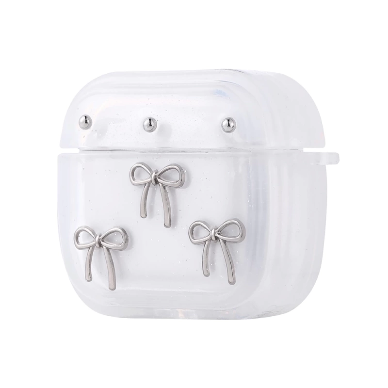 Apple Airpods 4 Zore Airbag 44 Airbag Tasarımlı Simli Şeffaf Kutup Kılıf