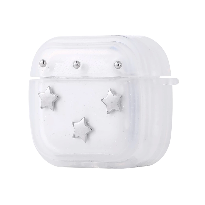 Apple Airpods 4 Zore Airbag 44 Airbag Tasarımlı Simli Şeffaf Kutup Kılıf
