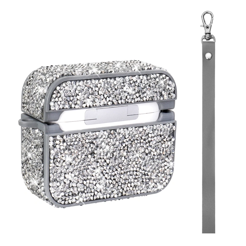 Apple Airpods Pro 2 Zore Airbag 45 Bilek Askı Aparatlı Simli Şeffaf Kılıf