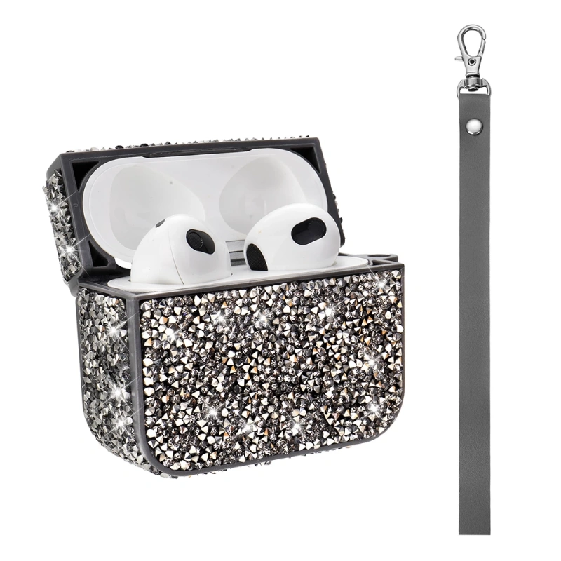 Apple Airpods Pro 2 Zore Airbag 45 Bilek Askı Aparatlı Simli Şeffaf Kılıf