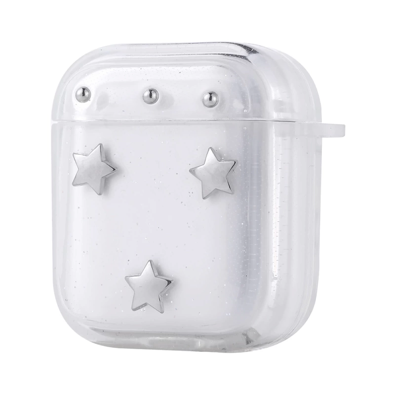 Apple Airpods Zore Airbag 44 Airbag Tasarımlı Simli Şeffaf Kutup Kılıf