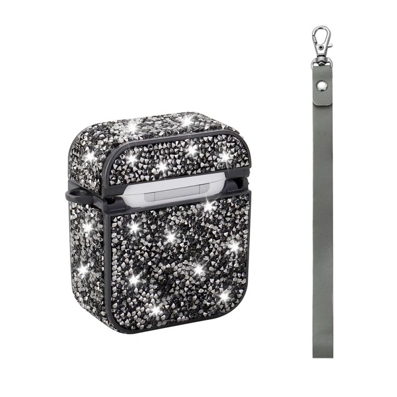 Apple Airpods Zore Airbag 45 Bilek Askı Aparatlı Simli Şeffaf Kılıf