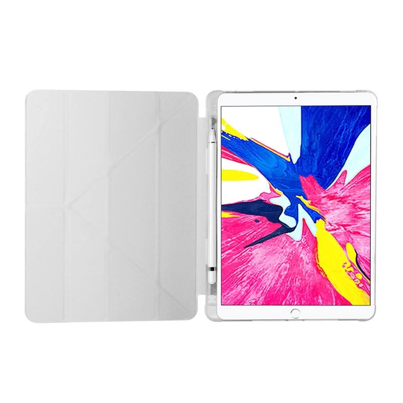 Apple iPad 10.2 2021 (9.Nesil) Kılıf Zore Tri Folding Kalem Bölmeli Standlı Kılıf