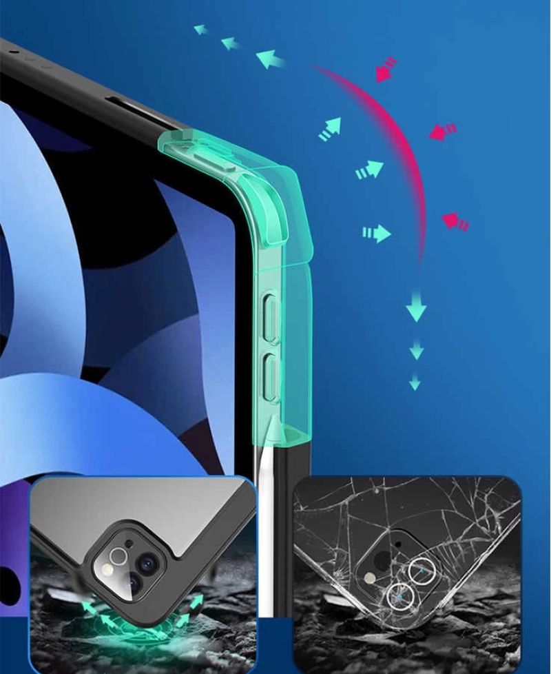 Apple iPad Air 11 2025 M3 Kılıf Zore Nort Arkası Şeffaf Standlı Kılıf