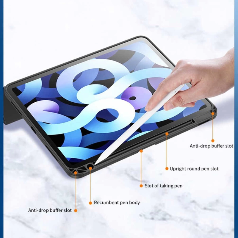 Apple iPad Air 11 2025 M3 Kılıf Zore Nort Arkası Şeffaf Standlı Kılıf