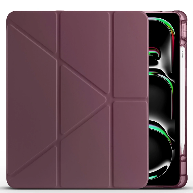 Apple iPad Air 13 2024 Kılıf Zore Tri Folding Kalem Bölmeli Standlı Kılıf