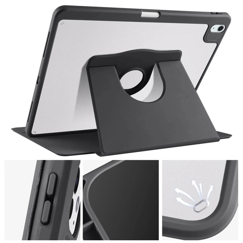 Apple iPad Air 13 2025 M3 Kılıf Zore Termik Kalem Bölmeli Dönebilen Standlı Kılıf