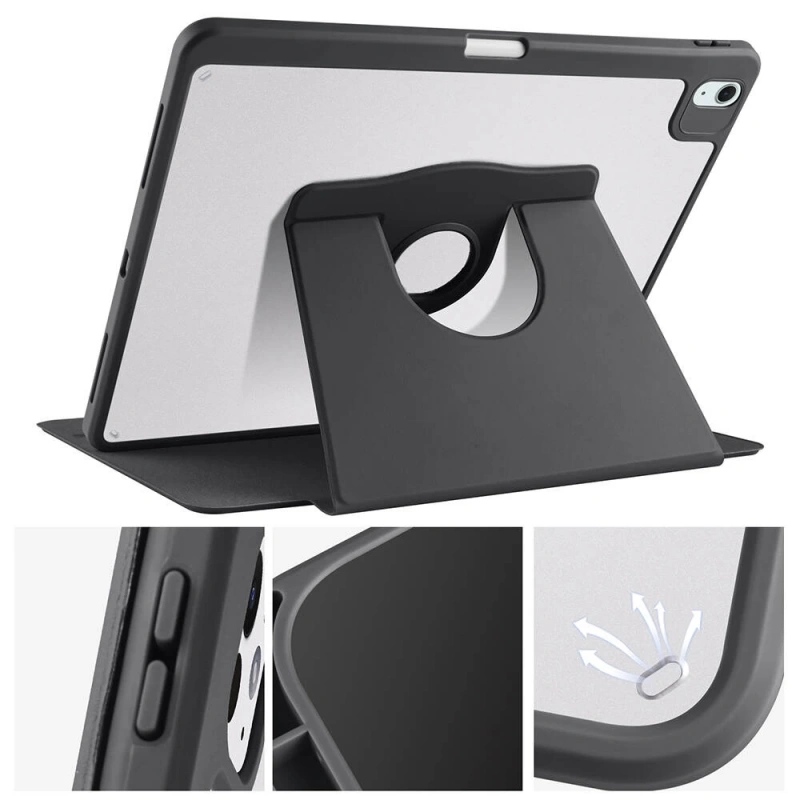 Apple iPad Air 13 2025 M3 Kılıf Zore Termik Kalem Bölmeli Dönebilen Standlı Kılıf
