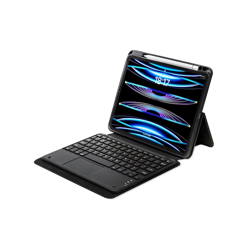 Apple iPad Pro 11 2025 M5 Zore Border Keyboard Bluetooh Bağlantılı Standlı Klavyeli Tablet Kılıfı